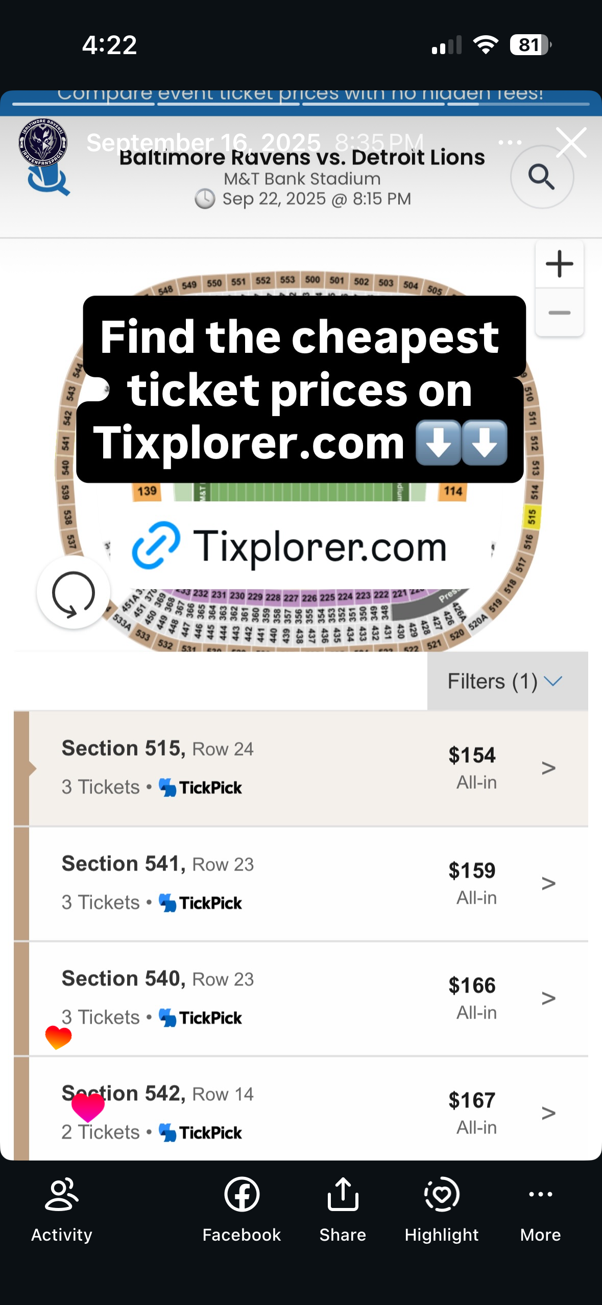 Tixplorer ticket price comparison story